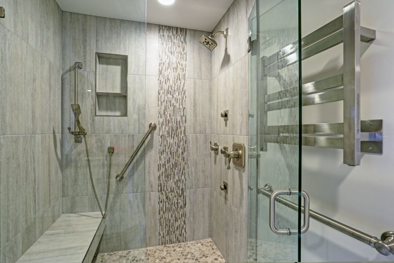 Shower with Textured Wall Tiles