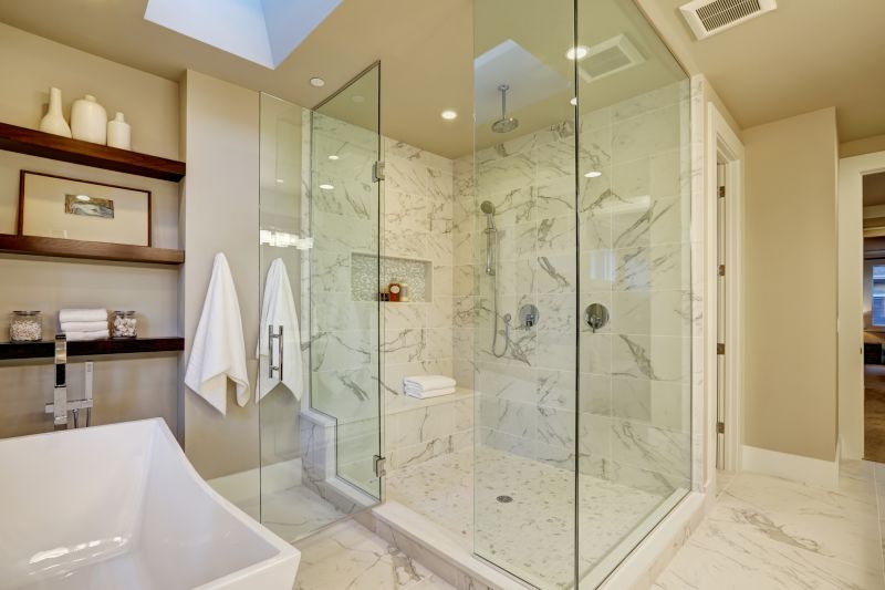 Stylish Shower with Marble Accents